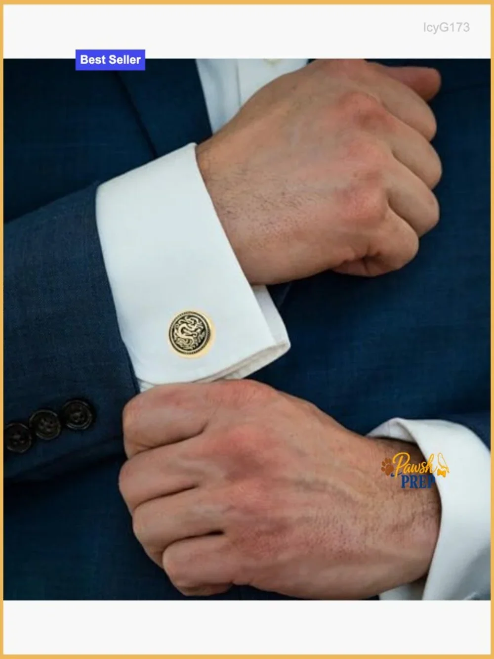 Classic Golden Dragon Totem Cufflinks in Gift Case for Men Wedding Business